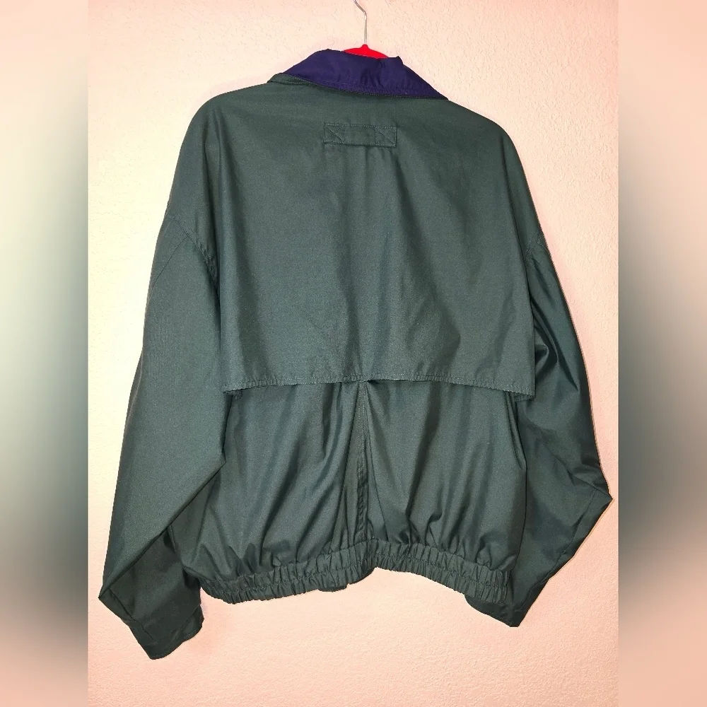 Vintage 90s  Mens Speedo Tan Jacket Large Windbreaker Navy Blue/green